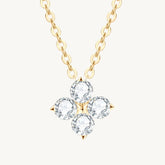 The Clover Moissanite Necklace - Gold