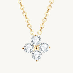 The Clover Moissanite Necklace - Gold