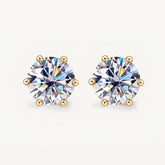 The Éclat Moissanite Stud Earrings - Gold