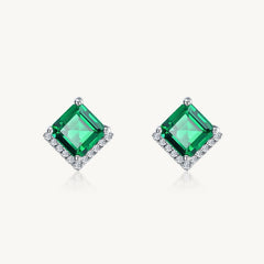 The Chevron Emerald Stud Earrings