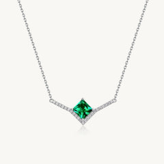 The Chevron Emerald Necklace
