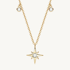 The North Star Moissanite Necklace - Gold
