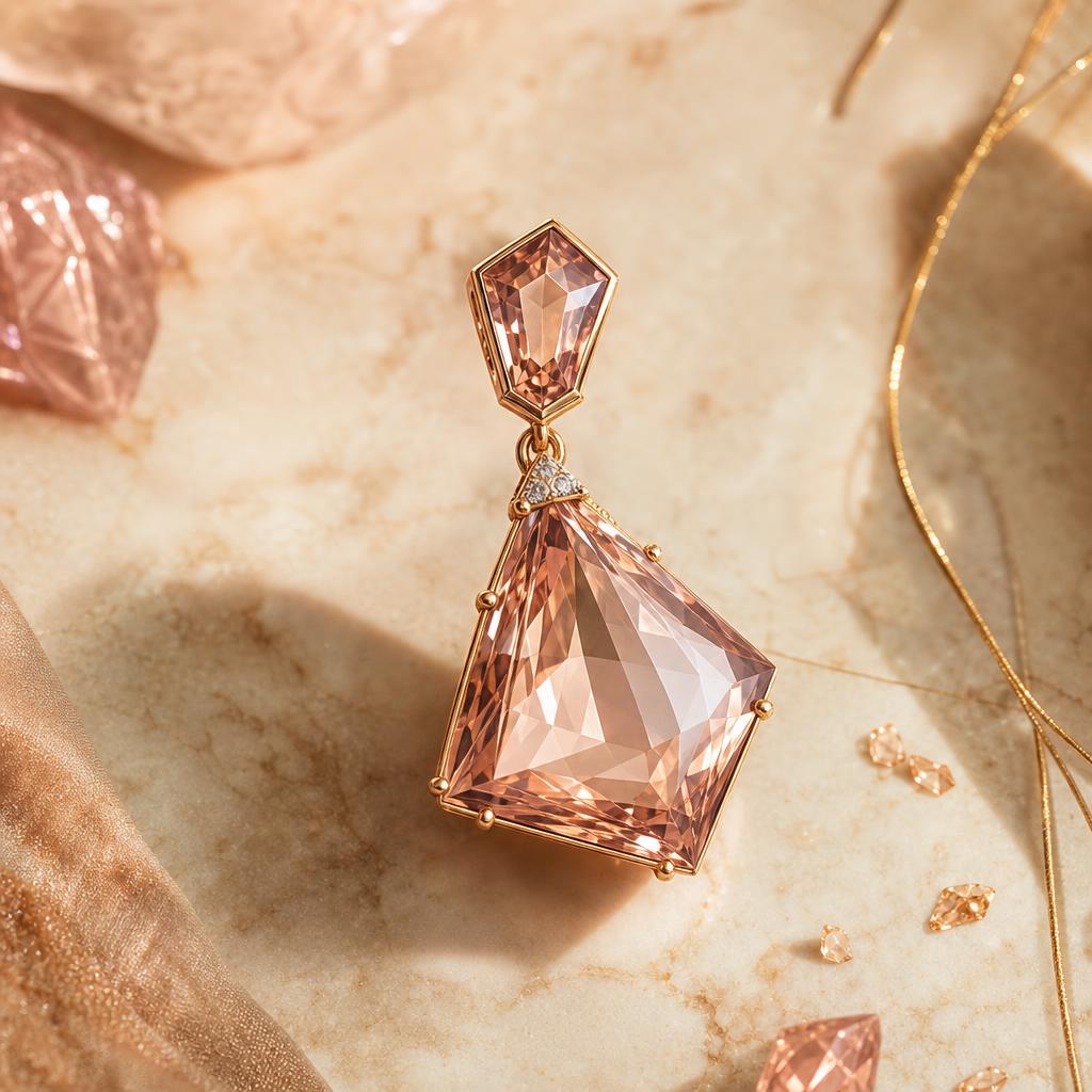 Single bold statement earring on marble with soft studio light