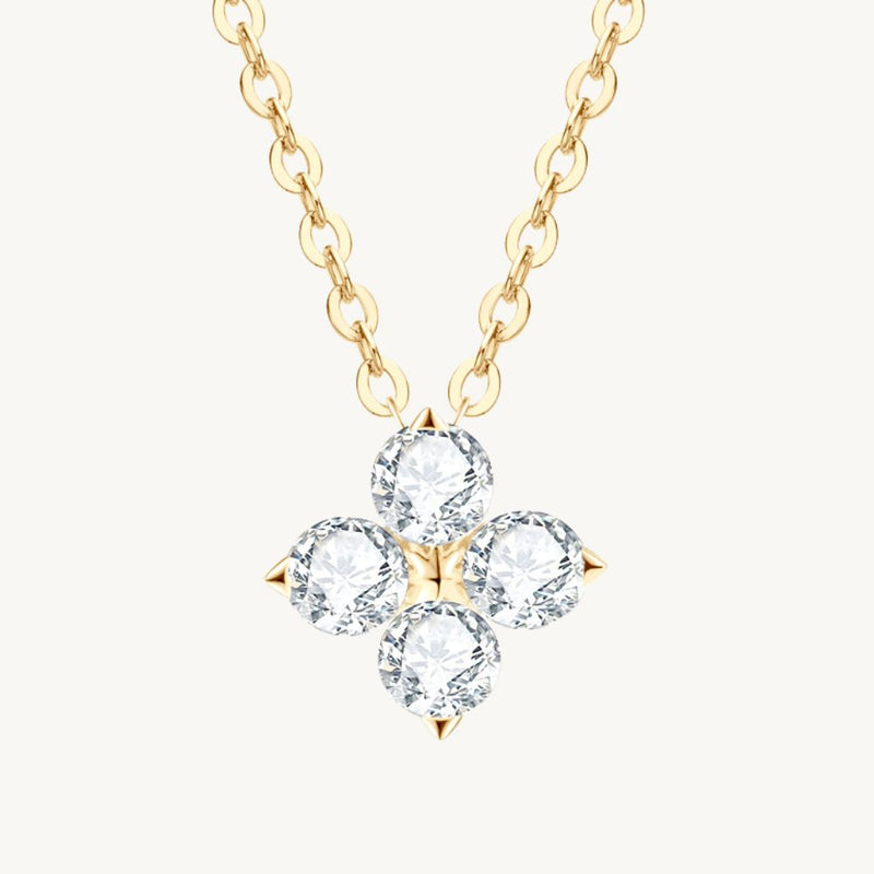 The Clover Moissanite Necklace - Gold