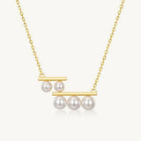 Double Balance Beam Pearl Necklace