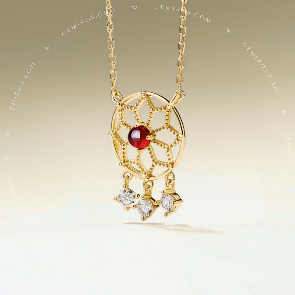 Dream Catcher Garnet Necklace