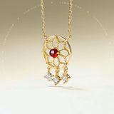 Dream Catcher Garnet Necklace