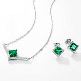 Emerald Whisper Pavé V-Chevron Necklace