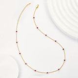 Beaded Garnet Satellite Chain Necklace