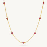 Beaded Garnet Satellite Chain Necklace