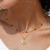 Beaded Garnet Satellite Chain Necklace