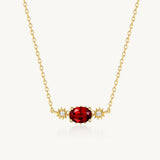 Stars Aligned Oval Rose Cut Garnet Necklace