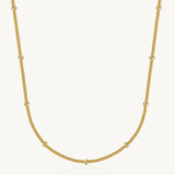 Gold Beaded Station Satellite Chain Necklace