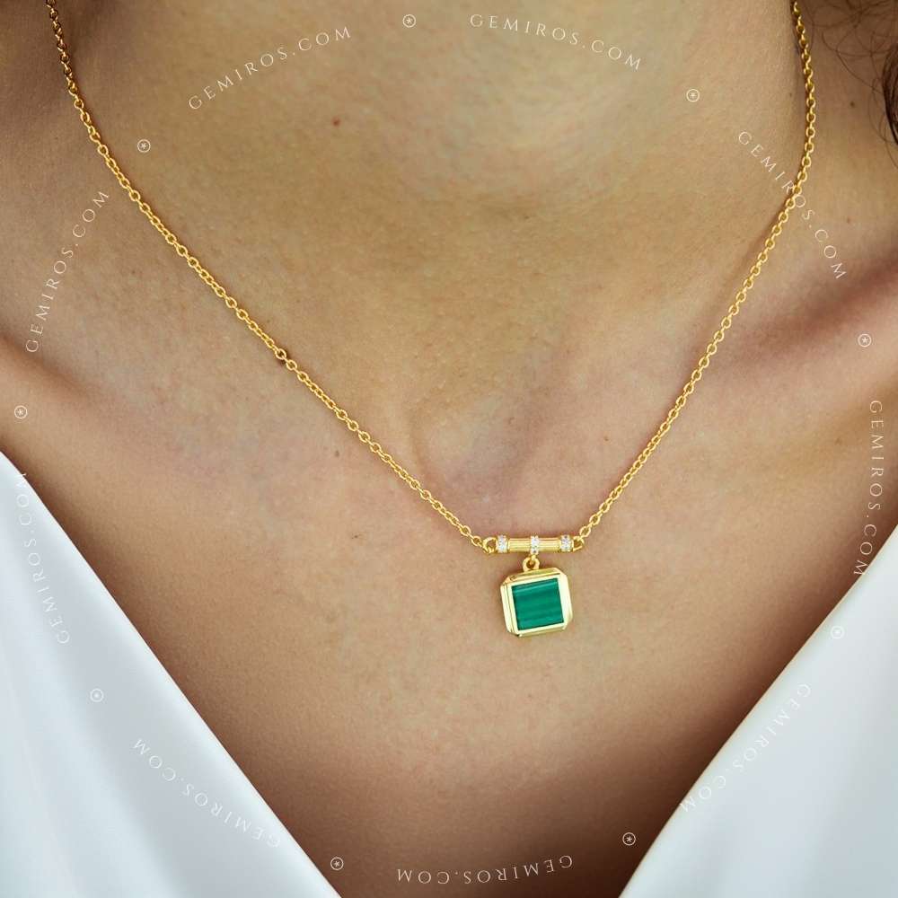 Malachite Balance Beam Necklace