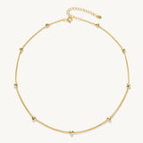 Gold Petite Hearts Station Chain Necklace