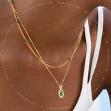 Jade Beaded Satellite Chain Necklace