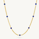 Beaded Lapis Lazuli Satellite Chain Necklace