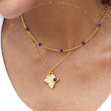 Beaded Lapis Lazuli Satellite Chain Necklace