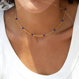 Beaded Lapis Lazuli Satellite Chain Necklace