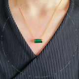 Malachite Horizon Barrel Necklace