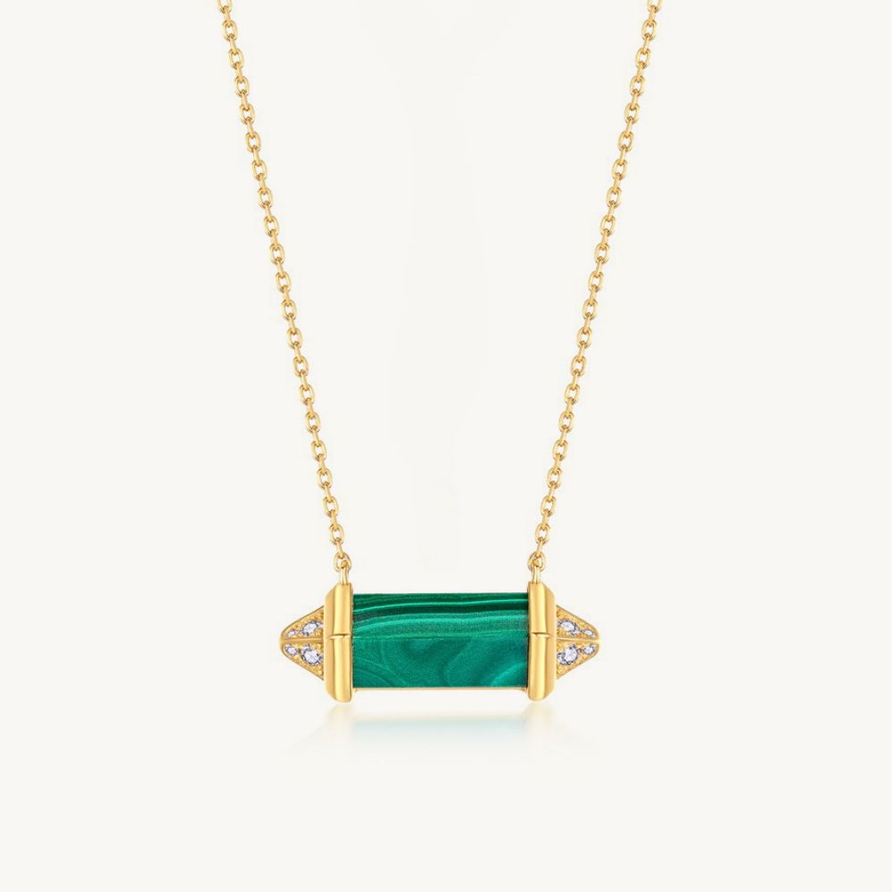 Malachite Horizon Barrel Necklace