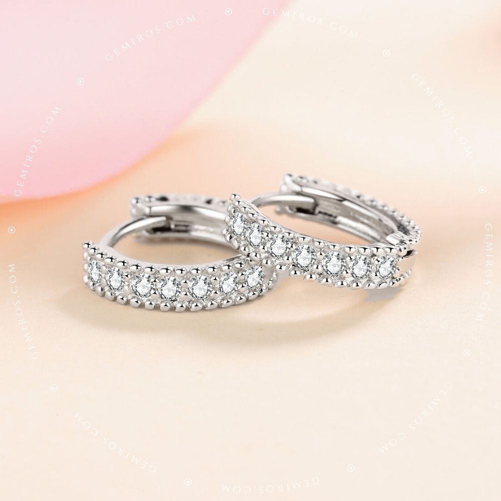 Moissanite Pavé Huggie Hoop Earrings