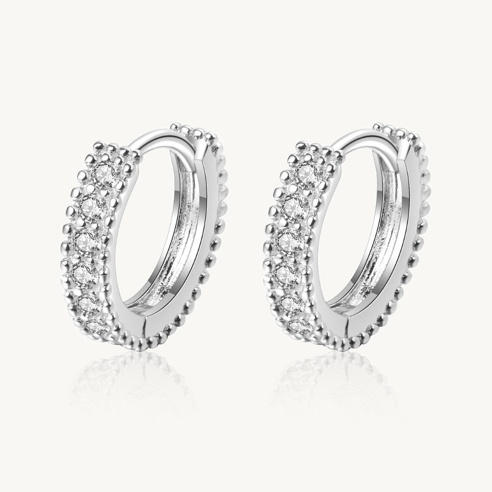 Moissanite Pavé Huggie Hoop Earrings