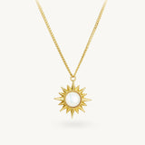 Mother of Pearl Iridescent Sunburst Necklace