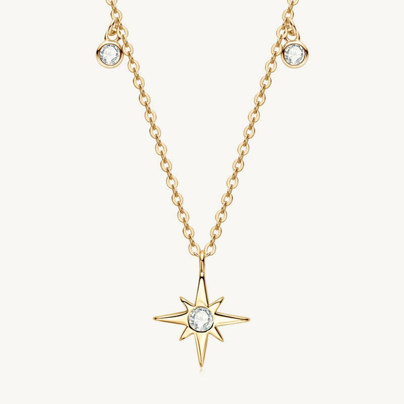 The North Star Moissanite Necklace - Gold