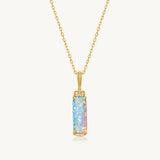 Prismatic Opal Column Pendant Necklace