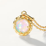 Vintage Opal Milgrain Pendant Necklace