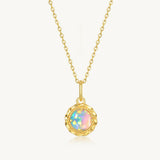 Vintage Opal Milgrain Pendant Necklace