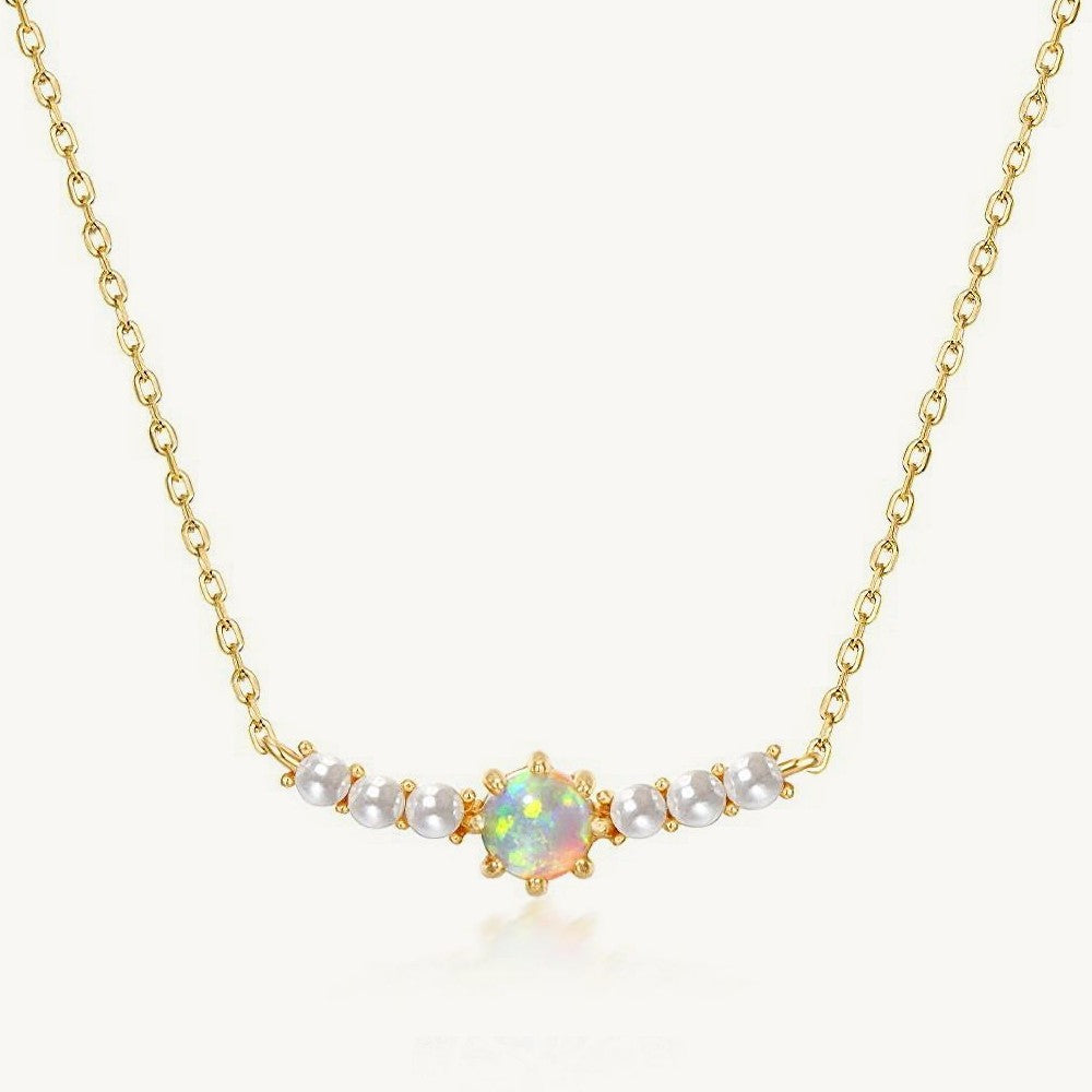 Opal and Pearl Smile Necklace