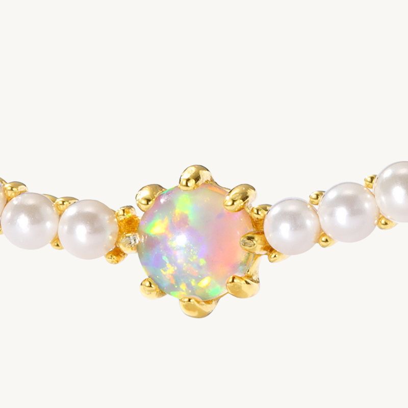 Opal and Pearl Smile Necklace