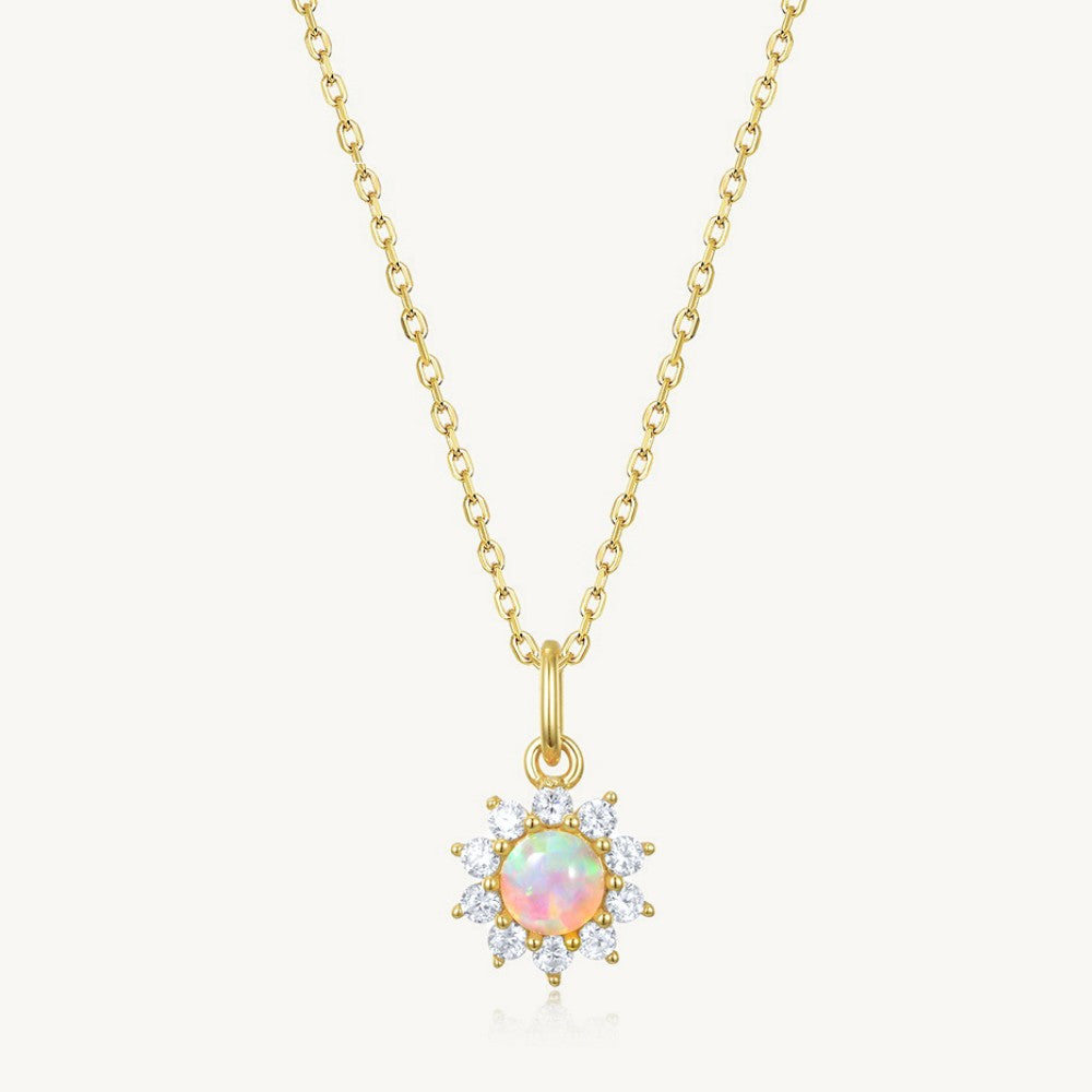 Iridescent Opal Star Petals Pendant