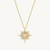 Opal Galaxy Sunburst Pendant Necklace