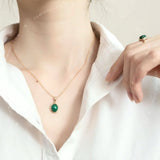 Classic Oval Malachite Pendant