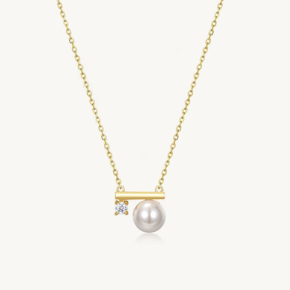 Petite Balance Beam Pearl Necklace