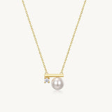 Petite Balance Beam Pearl Necklace