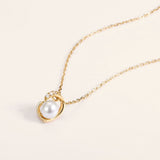 Eternal Embrace Pearl Heart Pendant Necklace