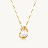 Eternal Embrace Pearl Heart Pendant Necklace