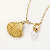 Summer Seashell Freshwater Pearl Necklace