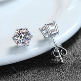 6-Prong Round Moissanite Solitaire Stud Earrings