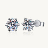 6-Prong Round Moissanite Solitaire Stud Earrings