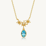 Starry Summer Sky Swiss Blue Topaz Necklace