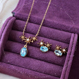 Starry Summer Sky Swiss Blue Topaz Necklace