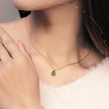 Triple Emerald Multi-Shaped Teardrop Necklace