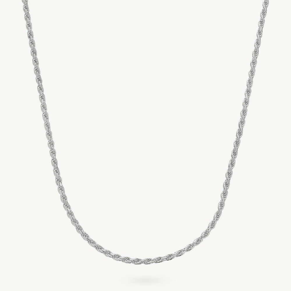 Silver Twist Rope Chain Necklace