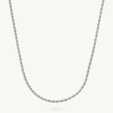 Silver Twist Rope Chain Necklace