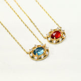 Vintage Rose Cut London Blue Topaz Necklace